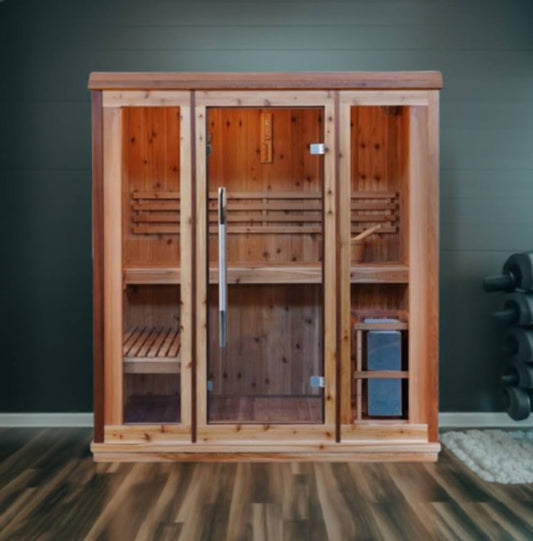 3 Person Indoor Traditional Sauna Double Bench